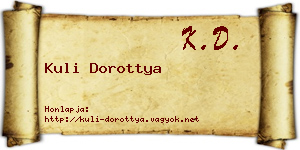 Kuli Dorottya névjegykártya